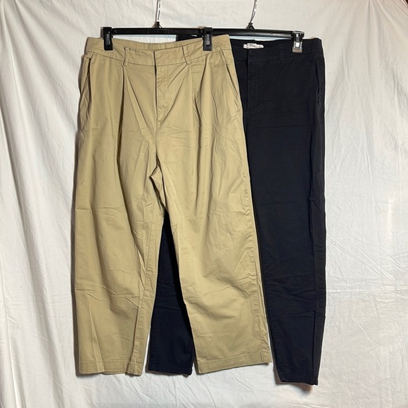 H&M Pants 12 Bundle Black Khaki Chinos Ladies logg Office Dressy Preppy Stretch - Picture 1 of 16